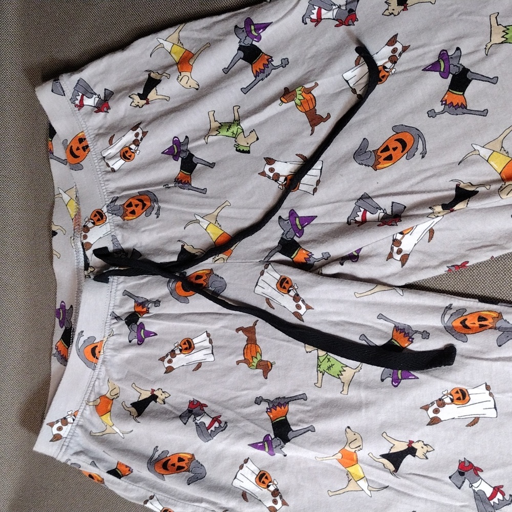 Cynthia Rowley Halloween dog motif lounge pants XS